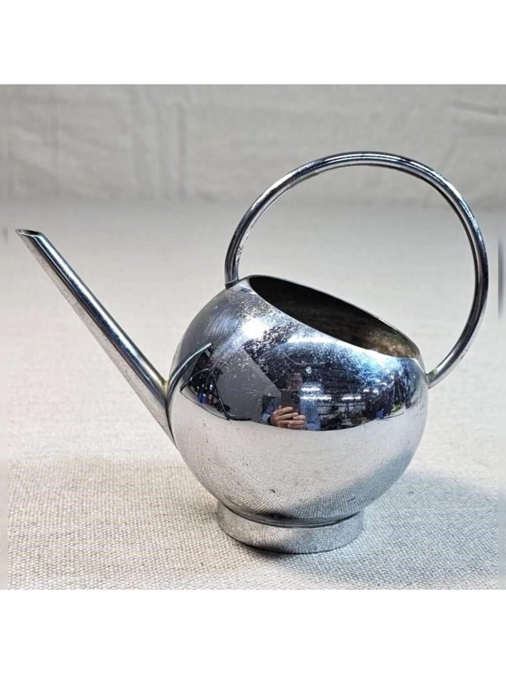 Russel Wright for Chase Brass Art Deco Chrome Syrup Pitcher 1935 Pancake Corn Se